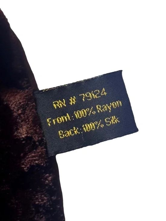 Ombre Orange & Brown Crushed Velvet Silk Scarf - Picture 7 of 7